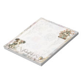 Personalized Pastel Dog & Floral Birdhouse Spring Notizblock (Rotiert)