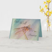 Personalized Pastel Dragonfly Get Well Karte (Gelbe Blume)