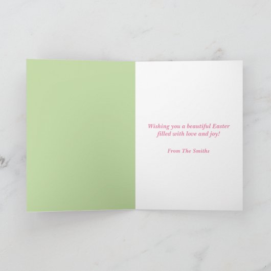 Personalized Pastel Floral Easter Egg Happy Easter Karte (Innenseite)