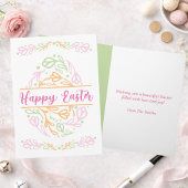 Personalized Pastel Floral Easter Egg Happy Easter Karte