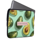 Personalized Pastel Glitter Avocado Design Laptopschutzhülle (Vorne Rechts)