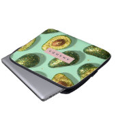 Personalized Pastel Glitter Avocado Design Laptopschutzhülle (Vorne Knopf)