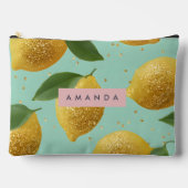 Personalized Pastel Glitter Lemon Style Zubehörtasche (Vorderseite)