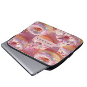 Personalized Pastel Glittering Pink Donut Dream Laptopschutzhülle (Vorne Knopf)