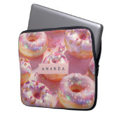 Personalized Pastel Glittering Pink Donut Dream Laptopschutzhülle (Vorderseite Links)