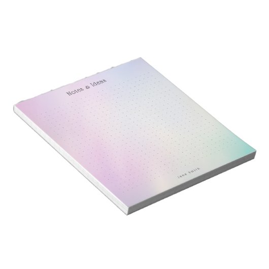 Personalized Pastel Gradient aesthetic dot Grid Notizblock (angewinkelt)