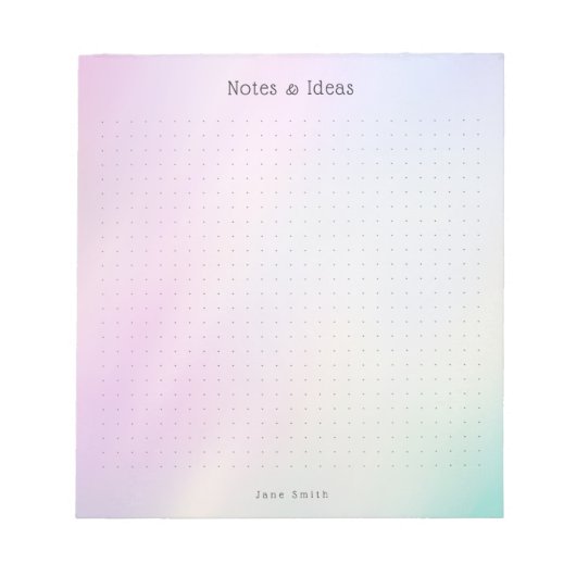 Personalized Pastel Gradient aesthetic dot Grid Notizblock (Vorderseite)