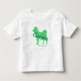 Personalized Pastel Green Color Shiba Inu Dog 柴犬 Kleinkind T-shirt
