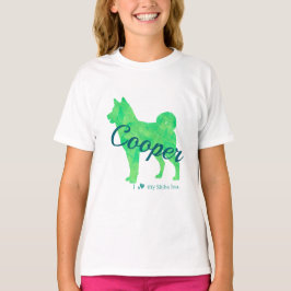 Personalized Pastel Green Color Shiba Inu Dog 柴犬 T-Shirt