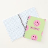 Personalized Pastel Green & Pink Smiley Face Notizblock (Innenseite)