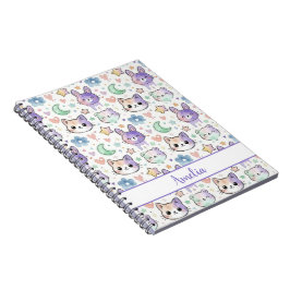 Personalized Pastel Kawaii Animal Notebook Notizblock