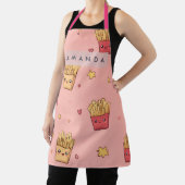 Personalized Pastel Kawaii French Fries Pattern Schürze (InSitu)