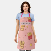 Personalized Pastel Kawaii French Fries Pattern Schürze (Getragen)
