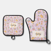 Personalized Pastel Kitchen Magic Lavender Ofenhandschuh & Topflappen-Set (Vorderseite)