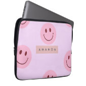 Personalized Pastel Lavender & Pink Smiley Face Laptopschutzhülle (Vorne Rechts)