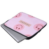 Personalized Pastel Lavender & Pink Smiley Face Laptopschutzhülle (Vorne Knopf)