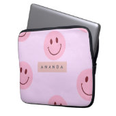 Personalized Pastel Lavender & Pink Smiley Face Laptopschutzhülle (Vorderseite Links)