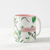Personalized Pastel Lush Garden Herbs  Zweifarbige Tasse (VorderseiteRechts)