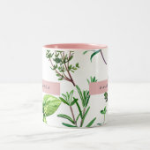 Personalized Pastel Lush Garden Herbs  Zweifarbige Tasse (Mittel)
