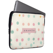 Personalized Pastel Macaron Polka Dot Laptopschutzhülle (Vorne Rechts)