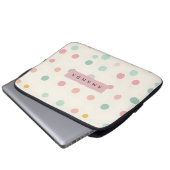 Personalized Pastel Macaron Polka Dot Laptopschutzhülle (Vorne Knopf)