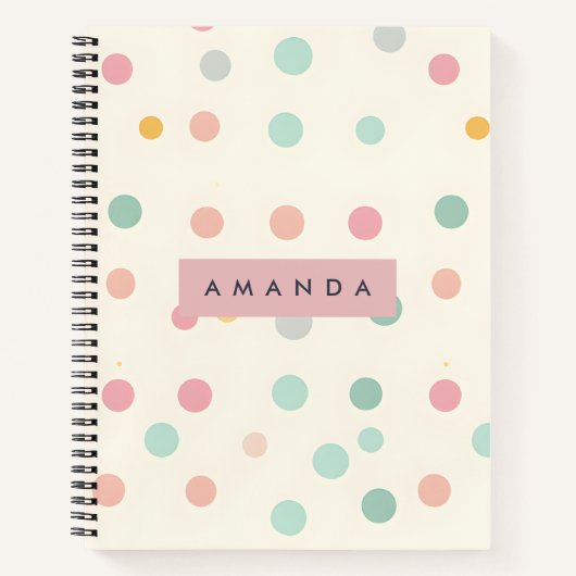 Personalized Pastel Macaron Polka Dot Notizblock (Vorderseite)