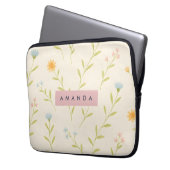 Personalized Pastel Meadow Wildflower Laptopschutzhülle (Vorderseite Links)