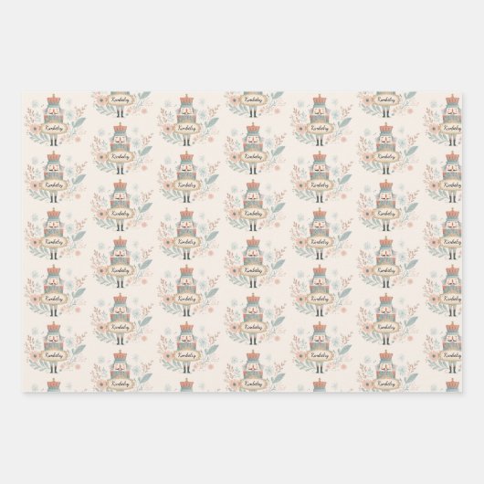 Personalized Pastel Nutcracker Christmas Geschenkpapier Set (Vorderseite)