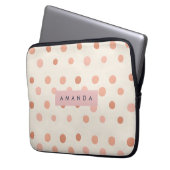 Personalized Pastel Peach & Blush Polka Dot Laptopschutzhülle (Vorderseite Links)