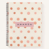 Personalized Pastel Peach & Blush Polka Dot Notizblock (Vorderseite)