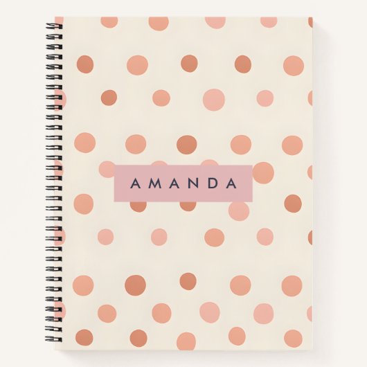 Personalized Pastel Peach & Blush Polka Dot  Notizblock (Vorderseite)