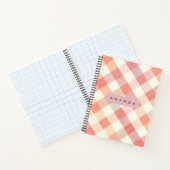 Personalized Pastel Peach Checkered Modern  Notizblock (Innenseite)