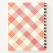 Personalized Pastel Peach Checkered Modern  Notizblock (Rückseite)