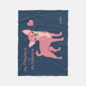 Personalized Pastel Pink Chihuahua Valentine Fleecedecke (Vorderseite)