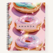 Personalized Pastel Pink Donut Sparkle Notizblock (Vorderseite)