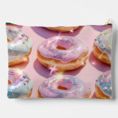 Personalized Pastel Pink Donut Sparkle Zubehörtasche (Rückseite)