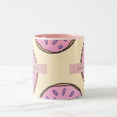 Personalized Pastel Pink Donut Zweifarbige Tasse (Mittel)