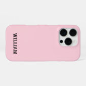 Personalized Pastel Pink iPhone Case with Custom Hülle (Rückseite (Horizontal))
