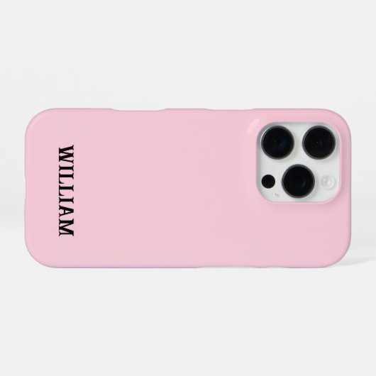 Personalized Pastel Pink iPhone Case with Custom Hülle (Rückseite (Horizontal))