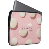 Personalized Pastel Pink with Cream Dot Laptopschutzhülle (Vorne Rechts)