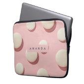 Personalized Pastel Pink with Cream Dot Laptopschutzhülle (Vorderseite Links)