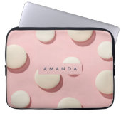Personalized Pastel Pink with Cream Dot Laptopschutzhülle (Vorderseite)