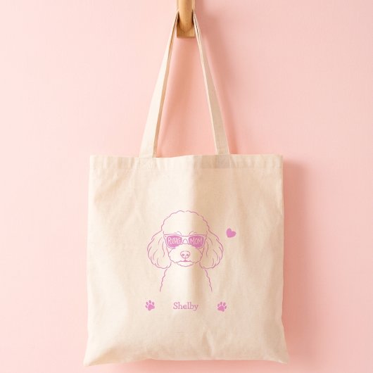 Personalized Pastel Poodle Tote Bag for Dog Mom Tragetasche