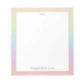 personalized Pastel Rainbow Notizblock (Vorderseite)