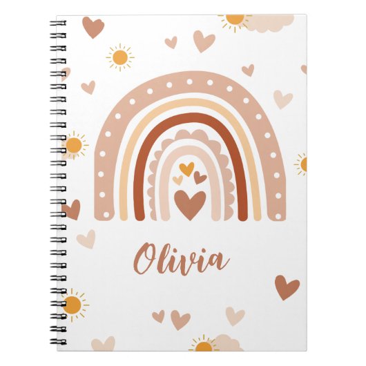Personalized Pastel Rainbow Spiral Notebook Notizblock (Vorderseite)