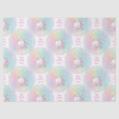 Personalized Pastel Rainbow Unicorn Happy Birthday Seidenpapier (Vorderseite)