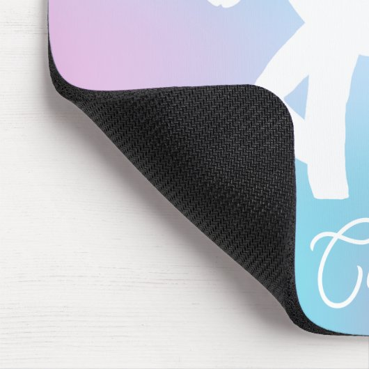 Personalized Pastel Rainbow Unicorn Mousepad (Ecke)