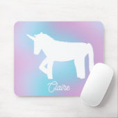 Personalized Pastel Rainbow Unicorn Mousepad (Mit Mouse)
