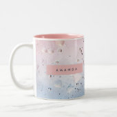 Personalized Pastel Raindrop & Ombre Watercolor Zweifarbige Tasse (Links)