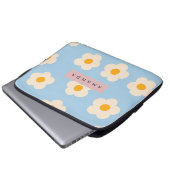 Personalized Pastel Retro Blue Daisy Flower Laptopschutzhülle (Vorne Knopf)